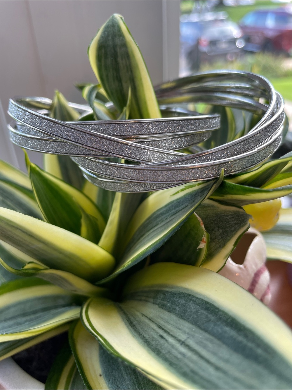 Sparkling Silver Multi-Band Women's Bracelet